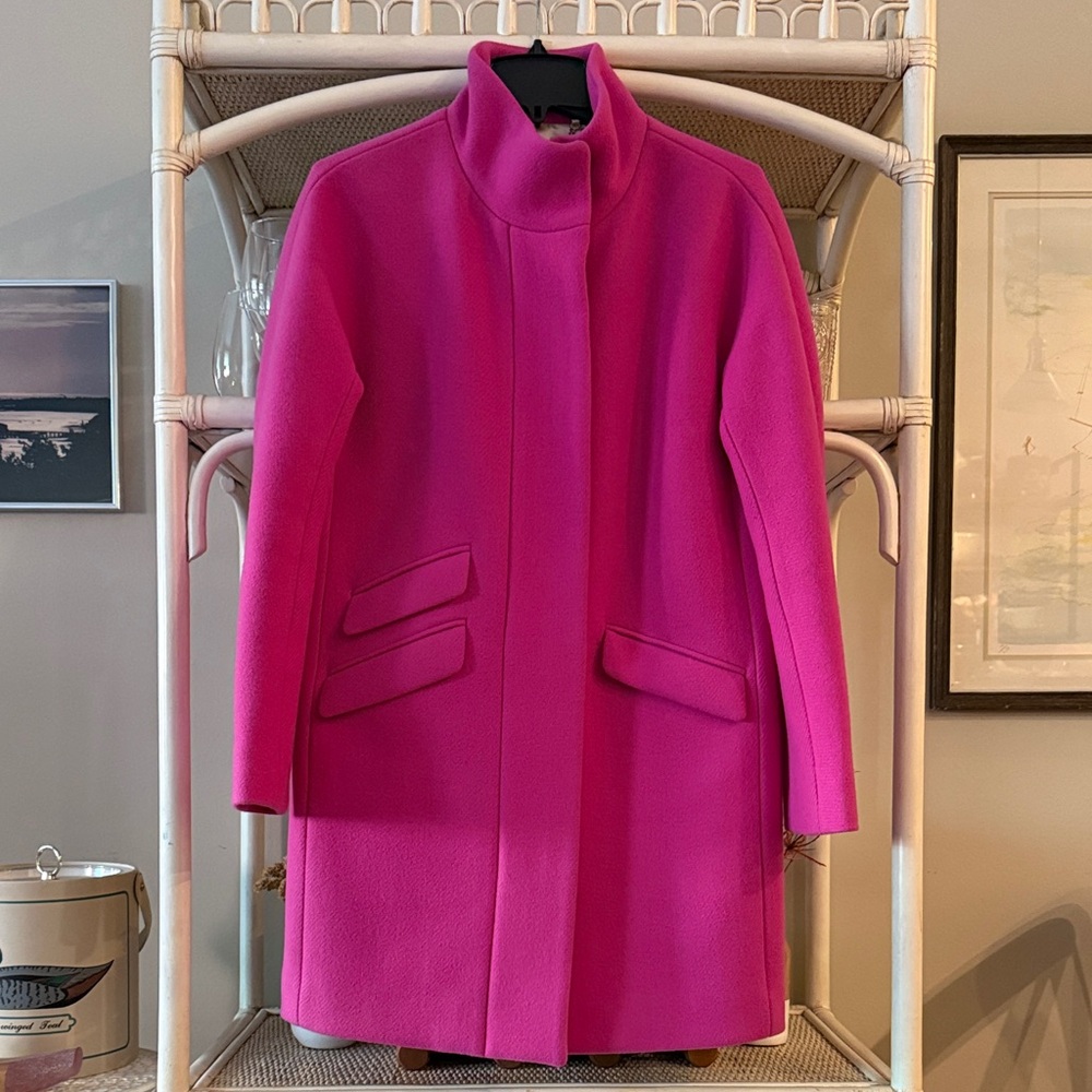 J. Crew Vibrant Pink Wool Coat